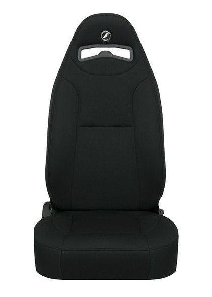 The Moab Jeep® Seat was designed as a direct bolt-in to CJ and YJ Jeeps® but will work in any other vehicle with Corbeau custom brackets. For those of you who own Jeeps® and drive them off-road, you know how bad those stock seats can be. We took the stock Jeep® Seat, added harness slots, made the bolsters more aggressive, and with that came the Moab Jeep® Seat. The Moab has moderate thigh bolsters making it easy to get in and out of . At the same time, once you are in the seat there will be minimal body shifting. The Moab is available in matching stock Jeep® black, tan, spice, and charcoal fabrics. We have a matching rear seat (Safari) that is also a direct bolt-in to CJ and YJ Jeeps®. As a rule of thumb, the Moab will fit up to a 40-inch waist. The Moab Jeep® Seat is available in Vinyl, Vinyl/Cloth Combo, and Neoprene materials.