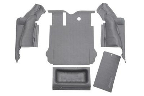 If you want a floor liner that wont damage your Jeep, isn't permanent and wont lower your resale value, BedTred is for you. It provides a rugged work surface that is tough enough to withstand dents and dings while protecting your most fragile cargo from sliding around inside your Jeep. The BedTred system gives you the rugged spray-in lock without the need of any labor intensive prepping and installs with hook and loop fasteners, without damaging the floor. While traditional spray-in liners can quickly fade and chalk, the BedTred material is fade and UV resistant. 100% waterproof, completely mold and mildew resistant, dry quickly and will not stain with oil or harsh chemicals. Quick and easy installation. 5 pieces: Drivers wheel well, passengers wheel well, rear cargo floor, tub liner and tailgate. 3 year warranty. Bedrug does not recommend additional mats and liners because the nibs on the back of mats or liners will not grip, but rather slide on the BedTred material.2011-14 Jeep JK Wrangler Unlimited and Rubicon Unlimited4-door models5 piece rear cargo kitIncludes tub and tailgate liners100% Polypropylene waterproof spray-in lookUV and fade resistantQuick and easy installation3-year warrantyInstalls in an hourHook and loop fasteners (velcro)Made in the USA