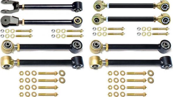 RockJock® TJ/LJ Johnny Joint® Control Arm Set w Double Adjustable Rear Uppers - 8 Pieces