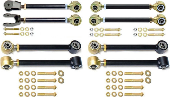 RockJock® TJ/LJ Johnny Joint® Control Arm Set w Double Adjustable Uppers - 8 Pieces