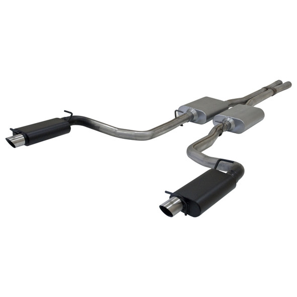 Product SpecificationSpecial NoteApplication Note2011 to 2014 Charger R/T and Chrysler 300 models with a 5.7L engine, including models with all wheel drive.FeaturesFor the person who is looking for a complete Cat-back dual exhaust system with an quieter tone. With easy fit in mind, these systems are mandrel bent for maximum performance and include specially selected mufflers. Force II systems deliver a moderate exterior tone and moderate to mild interior tone, and are suited to customers looking for efficiency improvements without a lot of noise. Like all Flowmaster systems, the benefits include improved throttle response, power and mileage. Designed for an easy fit, these systems include all necessary parts and hardware for easy installation.Product Attributes2WD/4WD2WD/4WDExhaust seriesForce IIExit positionDual Rear ExitHeat shieldNoneInlet diameter (inches)2.50MaterialStainless SteelMuffler part numberKit OnlyMuffler quantity2Muffler seriesSuper 44 SeriesOutlet diameter (inches)2.50Single dualDualSound levelMild/Moderate SoundSystem typeCat-back SystemTip diameter (inches)2.50Tip quantity2Tubing diameter (inches)2.50
