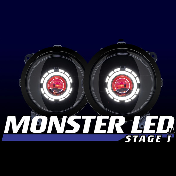 HID Projectors 9" Monster Stage 1 Bi-LED Projector Headlights, Jeep Gladiator JT/Jeep JL