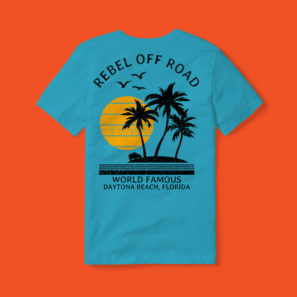Jeep Beach World Famous Daytona Beach T-Shirt, Blue