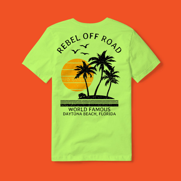 Jeep Beach World Famous Daytona Beach T-Shirt, Neon Green