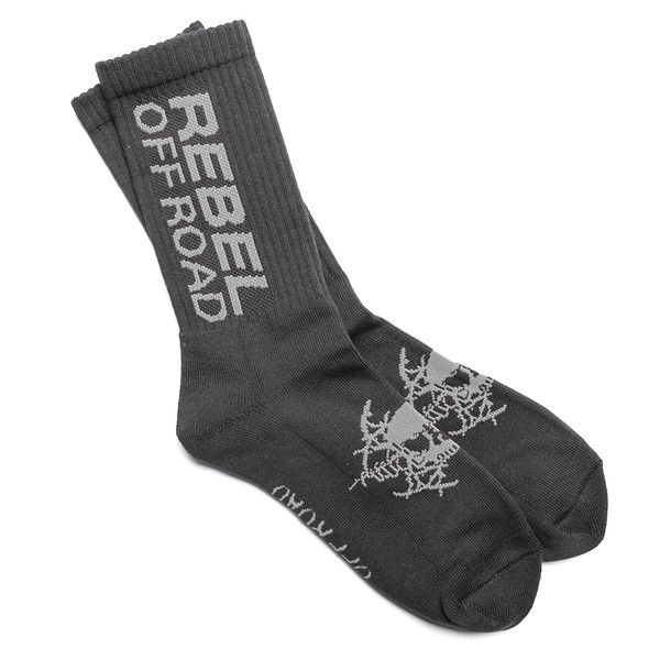Rebel Off Road All-Terrain Men's Socks, Black, Gray Block Logo