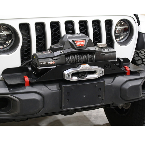 Rock Hard 4x4 Winch Plate for Factory Plastic Front Bumper, Jeep Wrangler JL / Gladiator JT